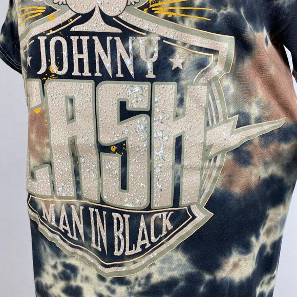 Johnny Cash S Man In Black Multicolor Tie Dye Graphic T-Shirt Tee Short Sleeve - Picture 6 of 12